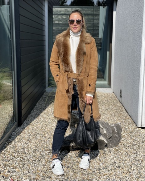 Kabát dámský Burberry dark camel